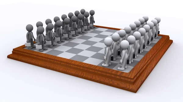 Um tabuleiro de xadrez de negócios. Conceito de estratégia empresarial — Fotografia de Stock