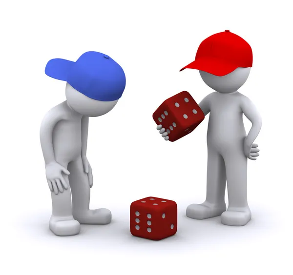 3d characters playing dice — Stock Photo, Image