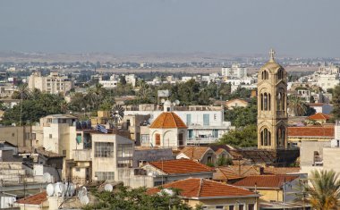 Top view at old part of Nicosia city clipart