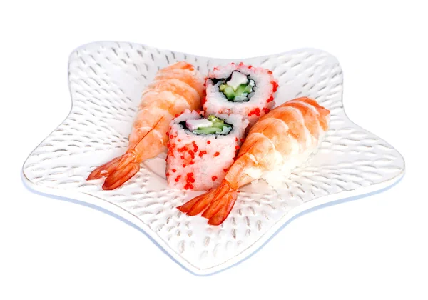 Maki sushi a Kalifornie na talíři — Stock fotografie
