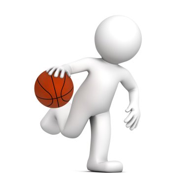 Basketball player isolatedon white background clipart