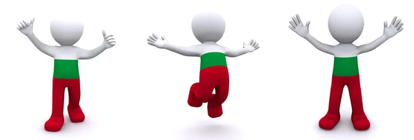 3d character textured with flag of Bulgaria — Stock Photo, Image