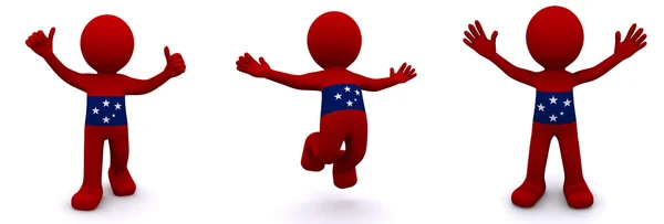 3D-karaktär strukturerad med Samoas flagga — Stockfoto