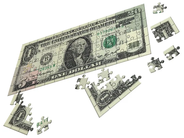 stock image Dollar collected from puzzle