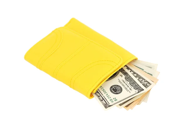 Monedero de cuero amarillo — Foto de Stock