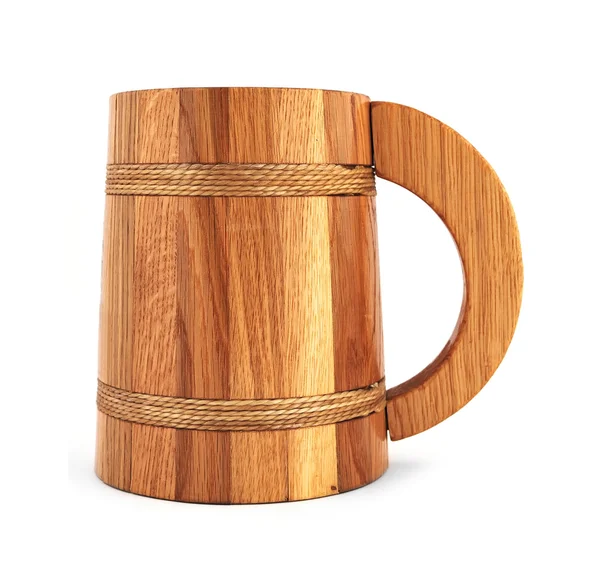 Wooden beer mug — Stock Photo, Image