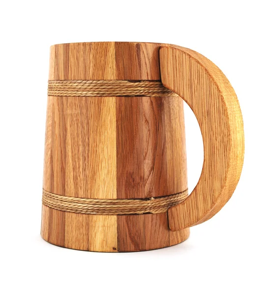 Wooden beer mug — Stock Photo, Image