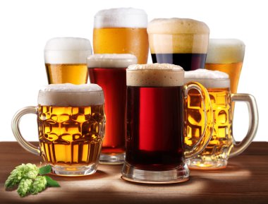 Still-life with beer glasses. clipart