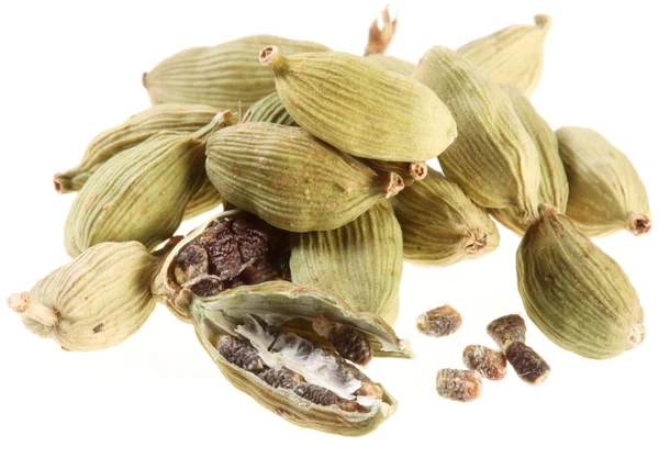 Cardamom seeds on a white background — Stock Photo, Image