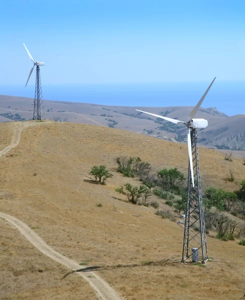 Landscape with wind turbines — Stock Photo, Image