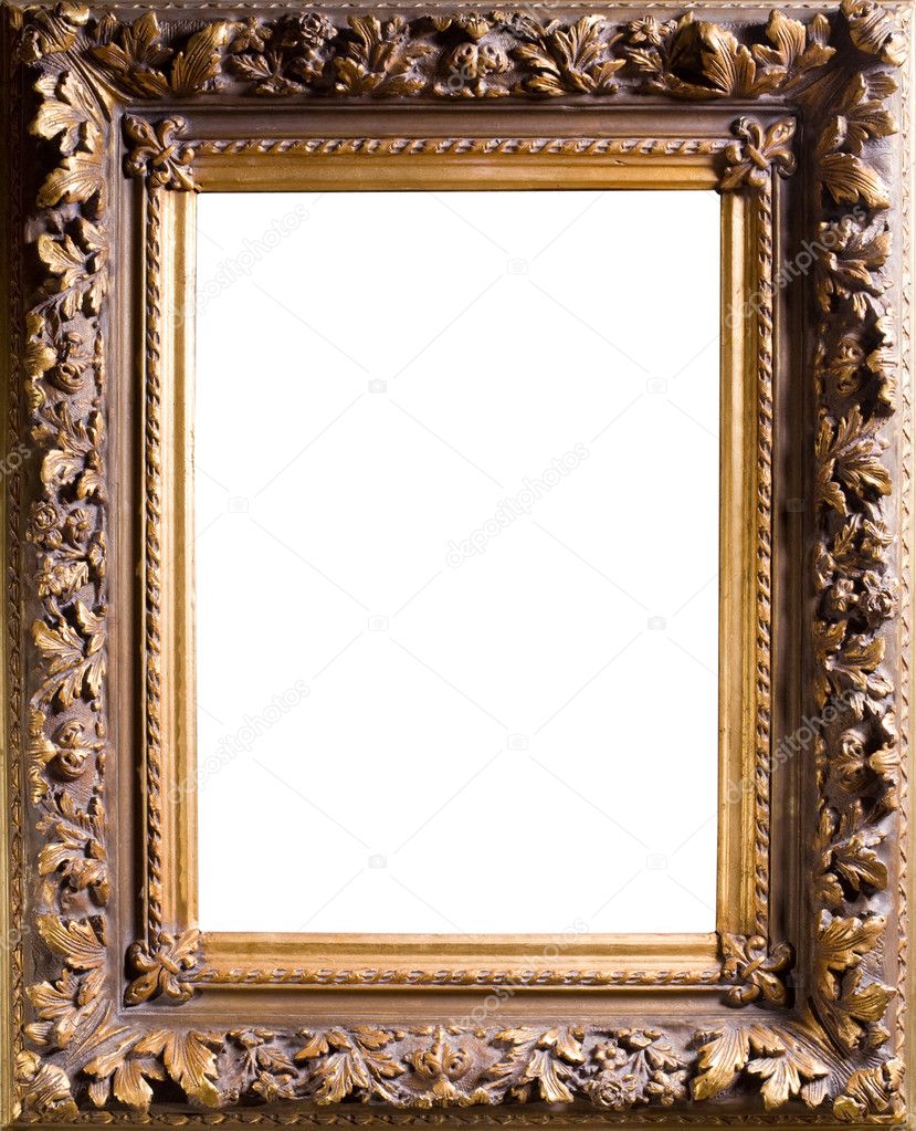 Baget old frame isolated on white
