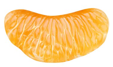 Slice of tangerine on white background clipart