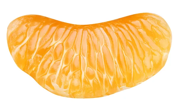 Felie de mandarină pe fundal alb — Fotografie, imagine de stoc