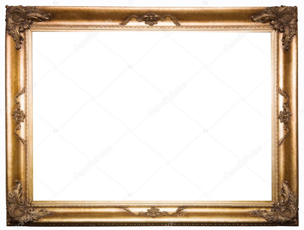 Beautiful old frame isolated on a white.