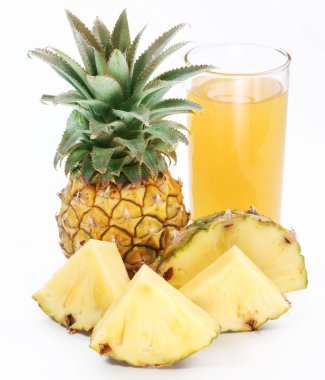 Pineapple juice and fruit. clipart