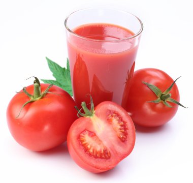 Tomato juice and vegetables. clipart