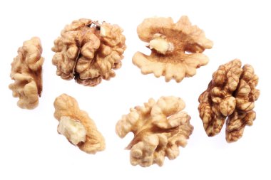 Walnut kernels isolated on a white background. clipart