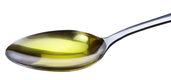 Lžíce s olivovým olejem. — Stock fotografie