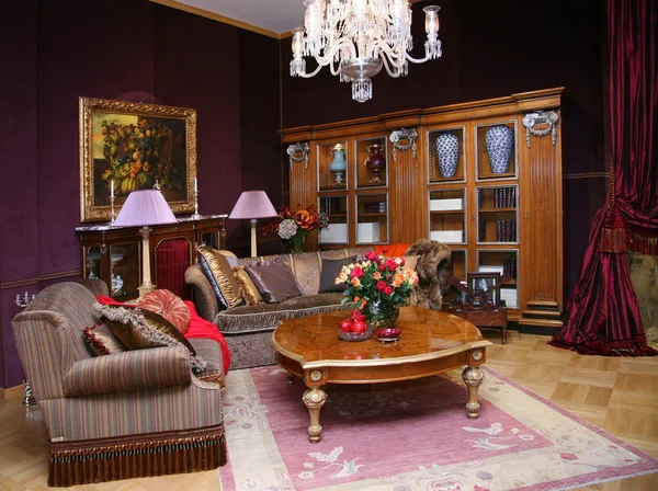 Klasický obývací pokoj. — Stock fotografie