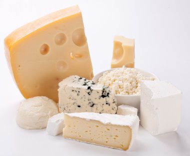 Various types of cheeses. clipart