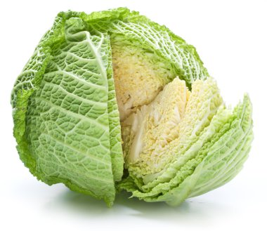 Photo of fresh cabbage on a white background clipart