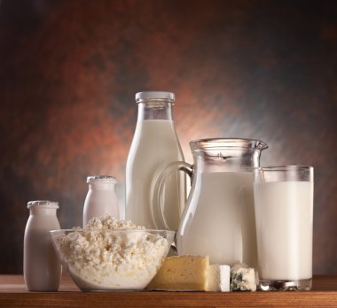 Photo of milk products. clipart