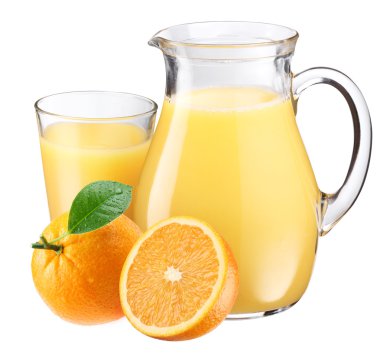 Orange juice and fruit. clipart