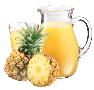 Pineapple juice and fruit. clipart