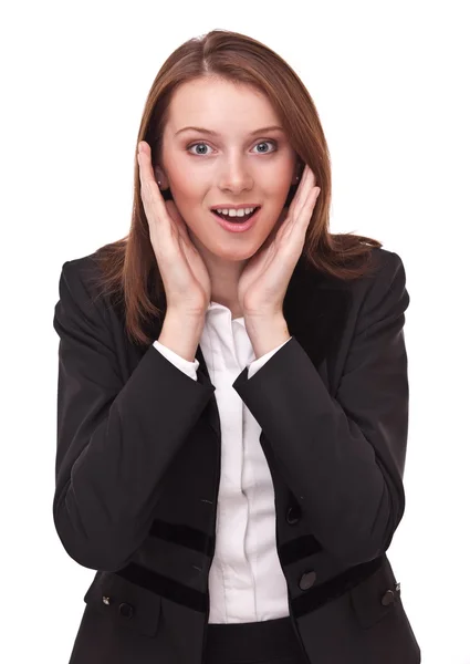 Portrait of amused young business woman. — Stock Photo, Image