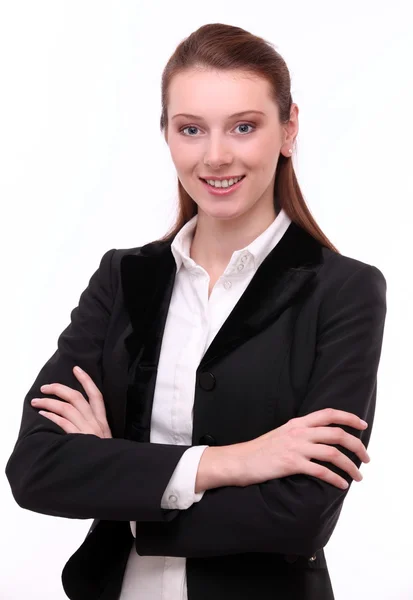 Portrait of confident young woman. Isolated on a white backgroun — Stock Photo, Image