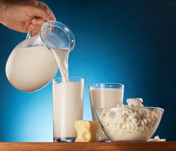 Melk en kwark. — Stockfoto
