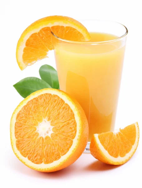Sumo de laranja e frutas. — Fotografia de Stock