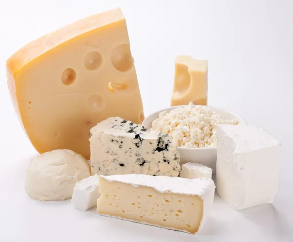 Различные виды сыров . Стоковая Картинка
