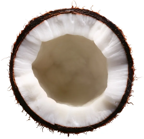 stock image Half of the coconut is isolated on a white background. File contains a clipping paths.