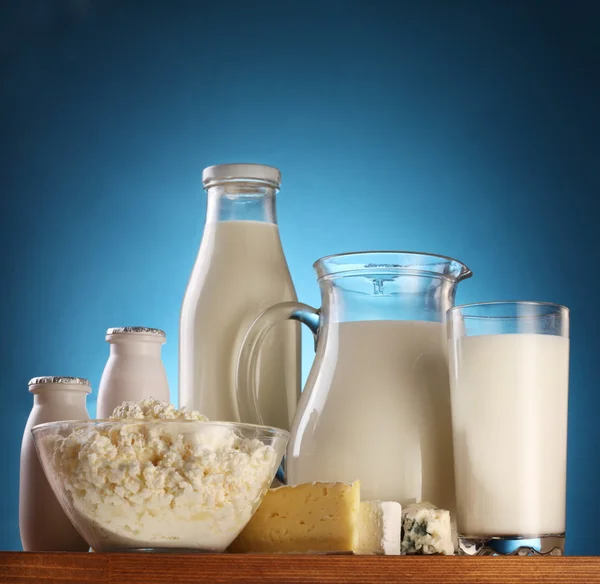 Foto de produtos lácteos . — Fotografia de Stock