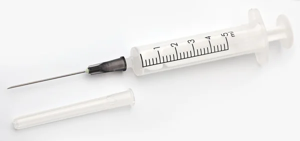Syringe Isolated White Background File Contains Path Cut — Stock Photo, Image