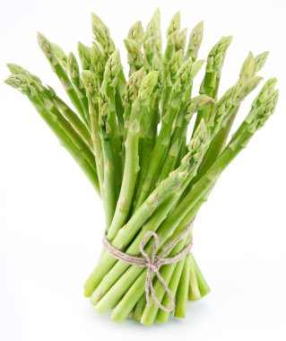 Sheaf of asparagus on a white background. clipart