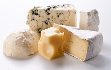 Various types of cheeses. clipart