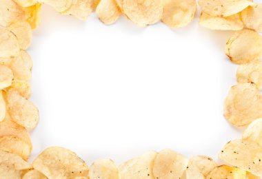 Potato chips in a frame. clipart