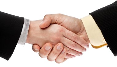 Handshake isolated on white background clipart