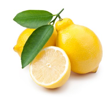 High-quality photo ripe lemons on a white background clipart