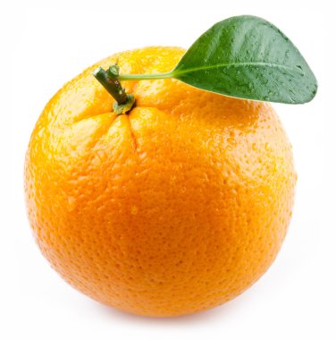 Image of a ripe orange on a white background.