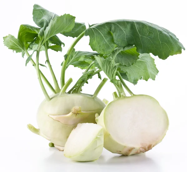 Cabbage kohlrabi on a white background — Stock Photo, Image