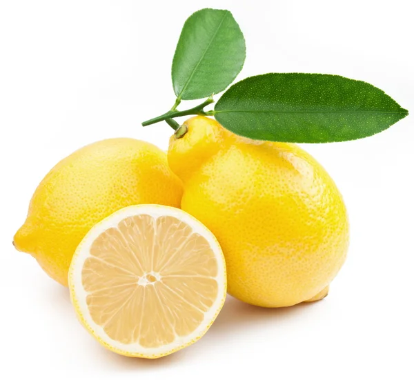 High-quality photo ripe lemons on a white background — Stock Photo, Image