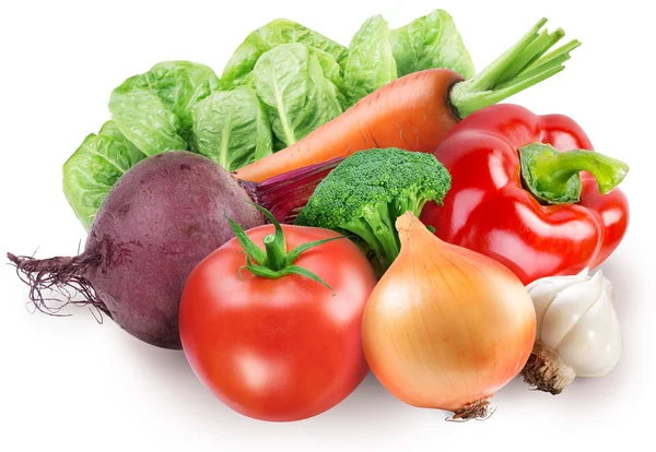 Imagen de verduras frescas sobre fondo blanco — Foto de Stock