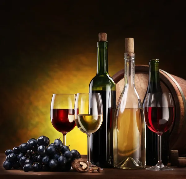 Still life with wine bottles — Stock Photo, Image