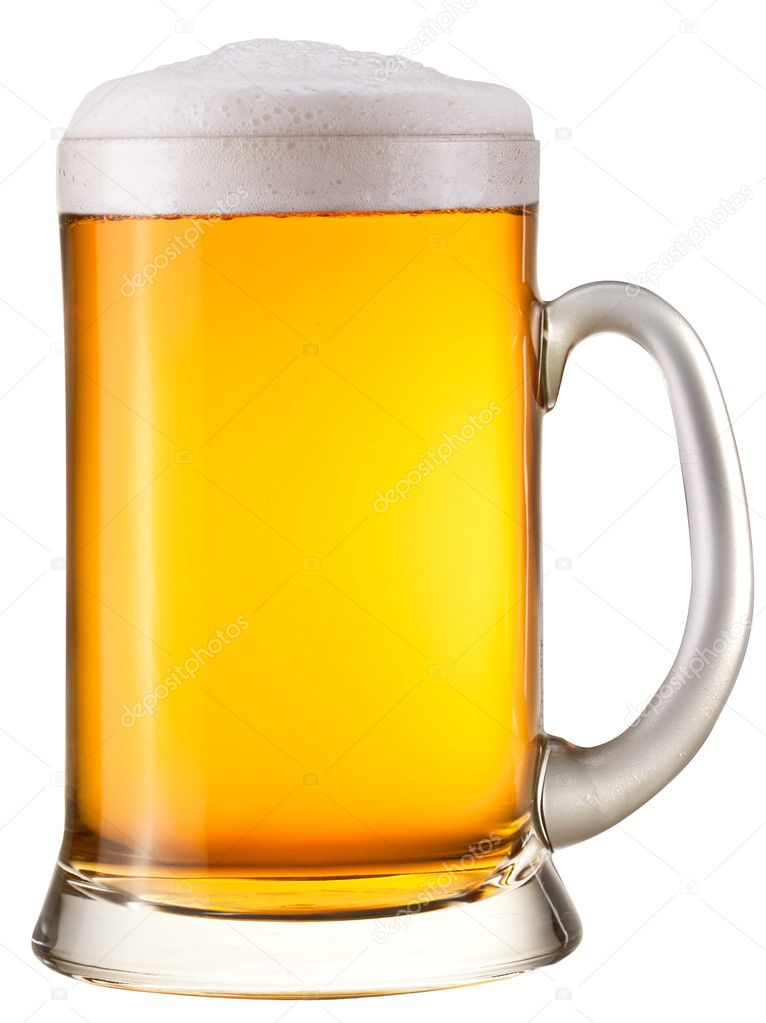 Beer glass on a white background