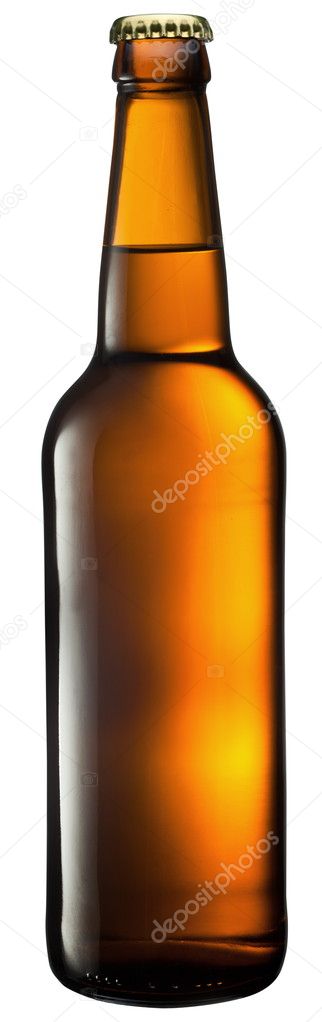 Beer bottle on a white background. With Clipping Path.