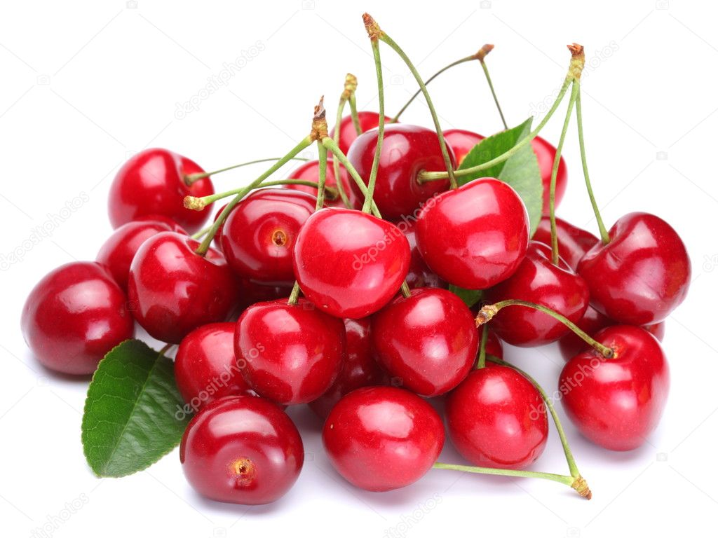Image cherries on a white background