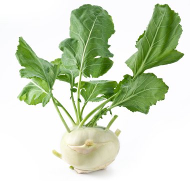 Cabbage kohlrabi on a white background clipart